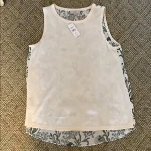 Loft white and floral shirt NWT
